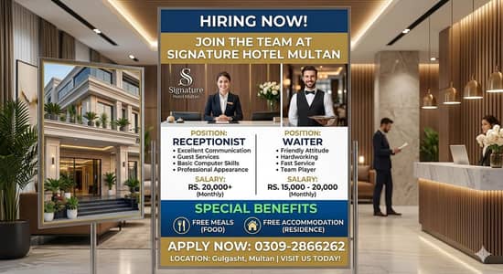 Waiter and Receptionist Job