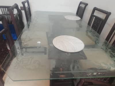 dining table with 6 chairs  and jhola