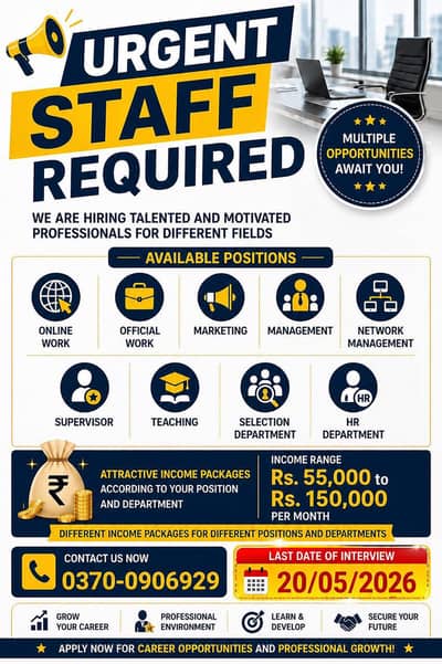 We are Required Male and Female