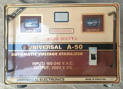 Universal A-50 Stabilizer 5000 Watts. In used condition.