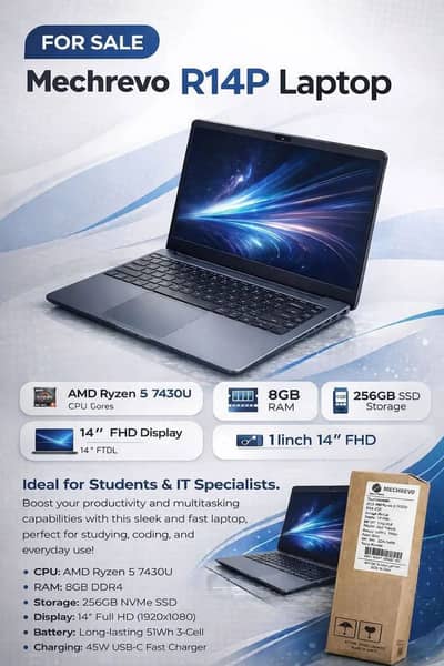 Brand New Mechrevo R14P - AMD Ryzen 5 7430U (Box open only)