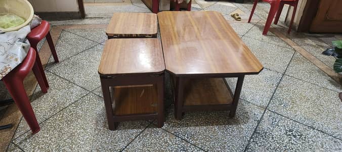 wooden tables