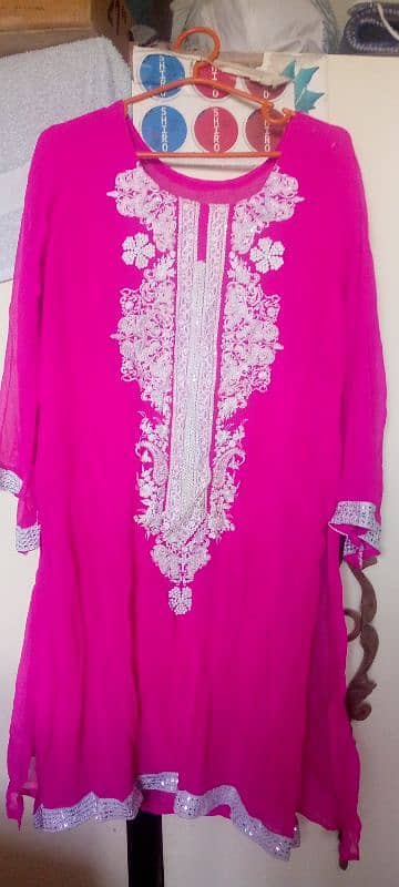 pink light jarjet qameez dopata