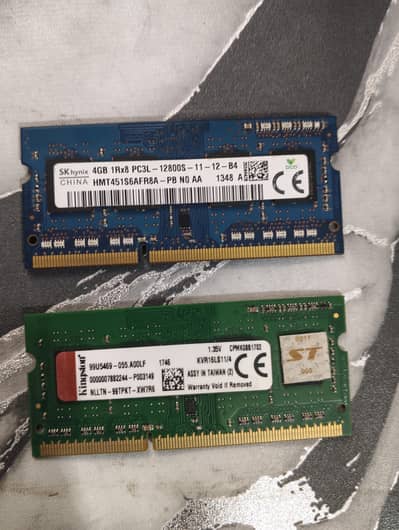 8gb ddr4 and 4gb ddr3 rams for Laptop
