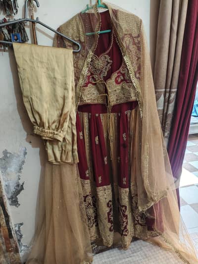 Wedding pishwas dress | heavy wedding dress with dobata |ready to wear