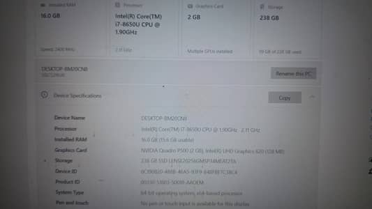 Lenovo | ThinkPad | P52 | i7 | 16 GB RAM | 2 GB Graphics | 256 GB SSD