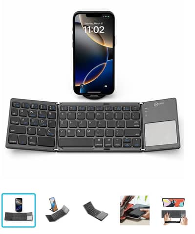 Foldable Bluetooth Keyboard with Touchpad -  New