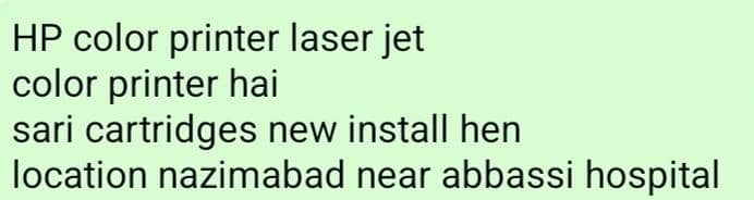 HP color printer laser jet