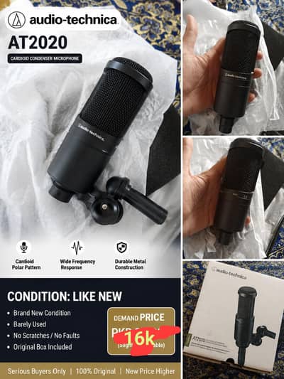 Brand New Audio-Technica AT2020 Microphone - Unused & Spotless
