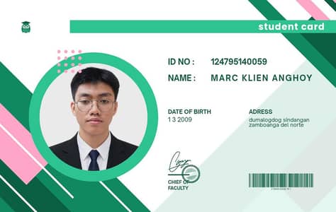 student stylish card