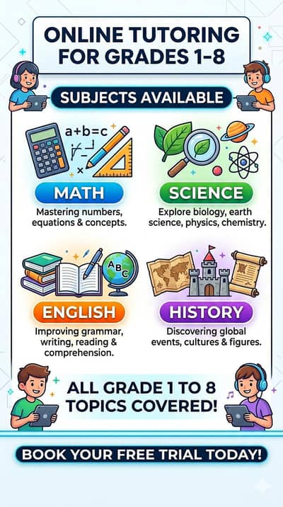 online Tuition Grade 1 to Matric