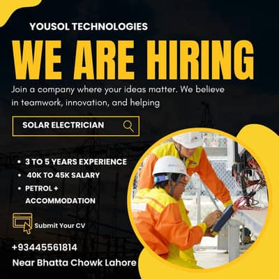 Urgently Required: Experienced Solar Electrician
