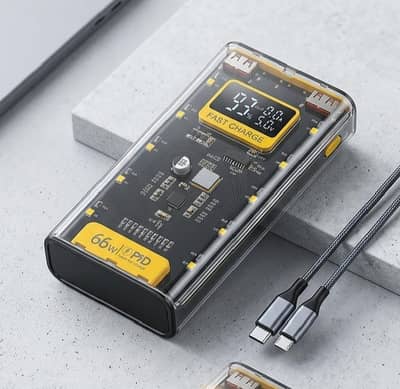 66W Ultra Fast Charging Power Bank - 20,000mAh (Transparent Design)
