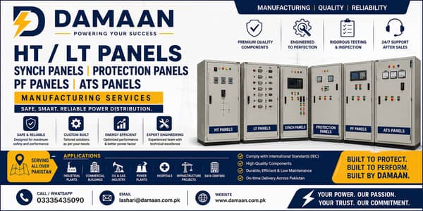  HT/LT  SYNCH, PF, ATS, PANELS MANUFACTURING SERVICES ALL PAKISTAN 