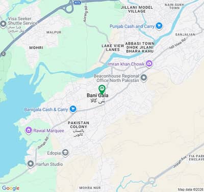 Prime location of Banigala hills with Rawal Dam and Margalla view.
