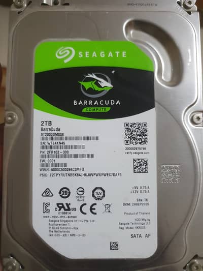 2TB Seagate hard disk for sale