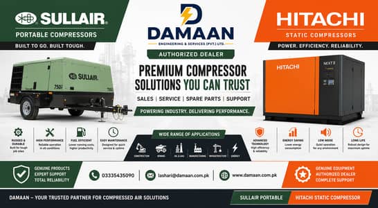 SULLAIR & HITACHI COMPRESSOR DEALERSHIP SERVICES ACROSS PAKISTAN 