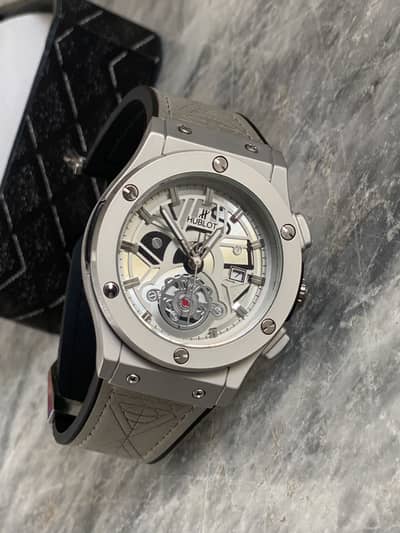 HUBLOT Big Bang MECA-10 style Luxury Watch Grey Skeleton Dail