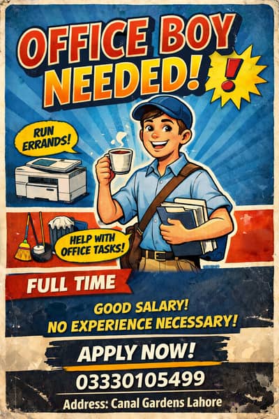 Office Boy - Full Time - Bahria Town