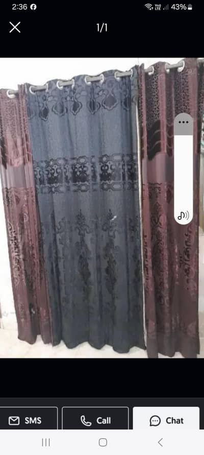 3 curtains velvet palchy