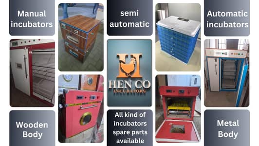 Incubators 20  to  1 lac eggs capacity and all type of spareparts