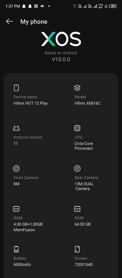 infinix hot 12 play