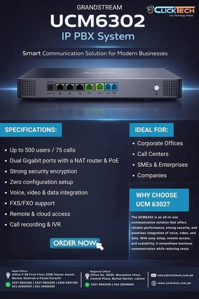 Grandstream PABX UCM 6302A,6302,6304A,6304,6308A,6308