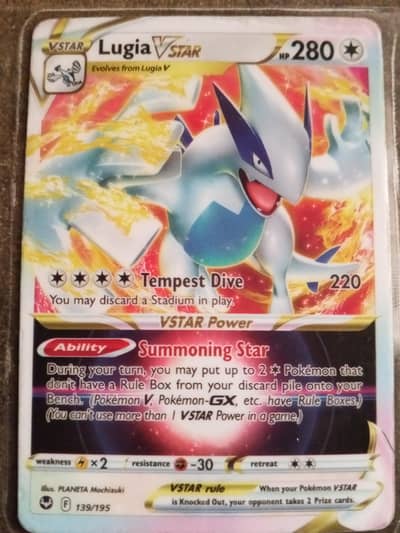 pokemon Lugia VSTAR 139/195 Original Card Silver Tempest