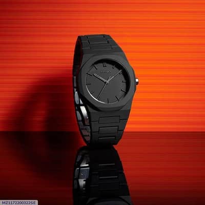 . ens black stainless steel watch