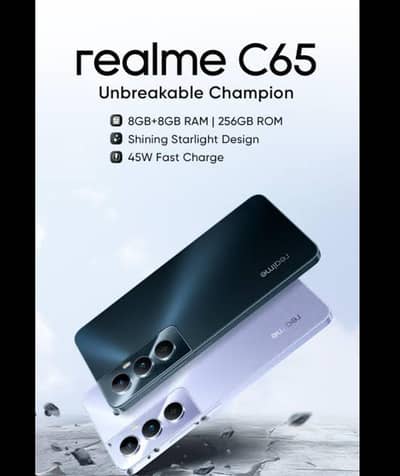 realme C65 Full Ok ladies hand use 256 GB official PTA approve