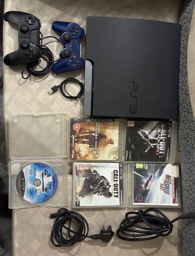 PS3 Slim Pristine - Factory Sealed Never Opened, 5 Games 2 Controllers
