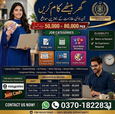 Assignment Writing/ Part Time - Full Time Job /Job for male and female