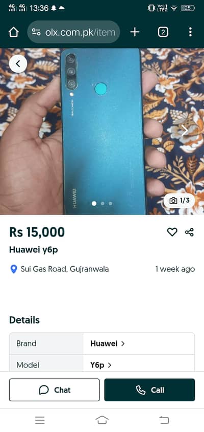 Huawei Y6p Mbl number 03270727141