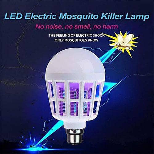 2 in 1 Mosquito Kil-ler LED Light Bulb 15W Electronic Insect Bug Fly Zapper Lamp - Original Insects Kil-ler LED Bulb - Screw Type LED Bulb Suitable for Indoor Outdoor