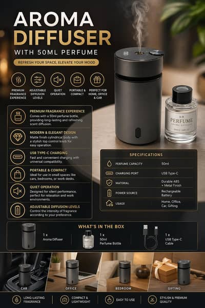 Car Aroma Diffuser with Perfume Available