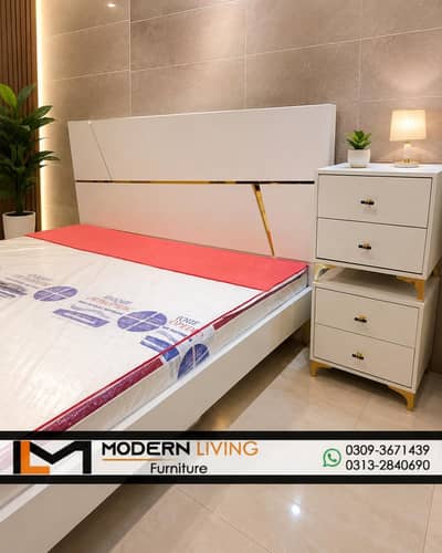 King size bed with 2 side tables best quality in your choice