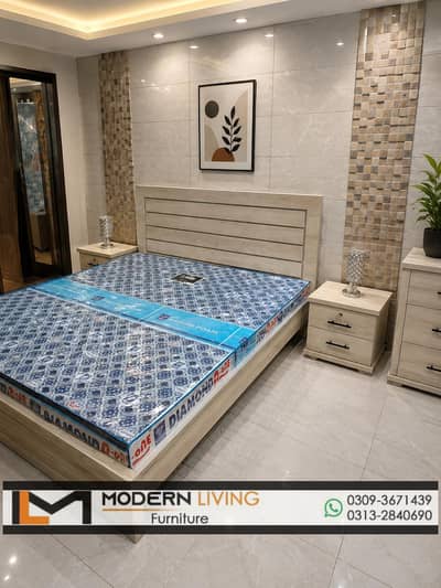 King size bed with 2 side tables best quality in your choice