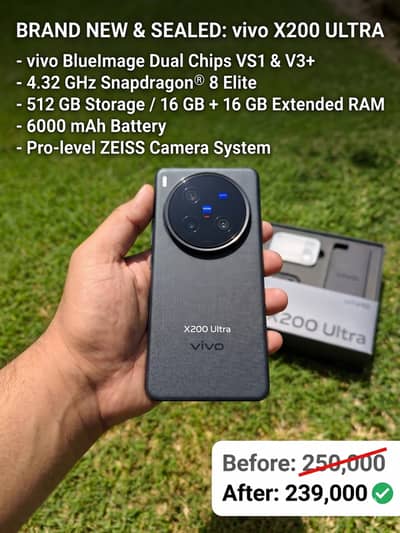 Vivo X200 Ultra Black (16/512GB) | 9.5/10 Condition | Non-PTA/Non-Acti