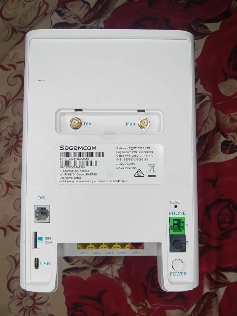 Sagemcom F@ST 5366 LTE Router with Adapter - Networking - 1114225793