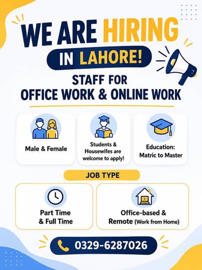 we are hiring in Lahore