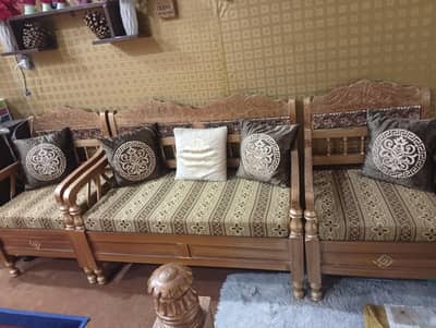 4 seater wood sofa set