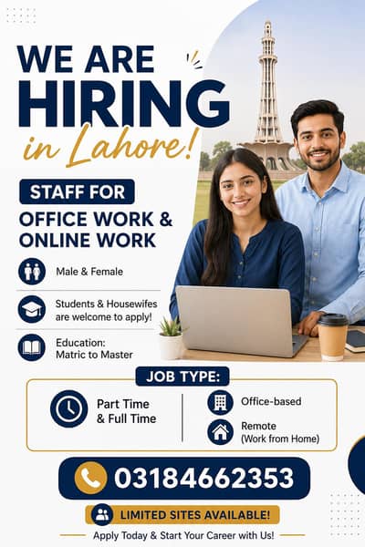 Office & Online Work Jobs in Lahore | Part Time / Full Time