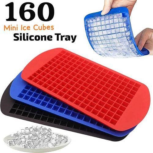 1Pcs Silicone Mini Ice Cube Trays 160 Small Ice Cube Molds Easy Release Crushed Ice Cube