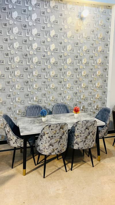 Luxury Marble Dining Table Set 6 Seater | Modern Dining Set | Imported