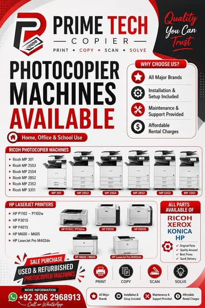 Photocopier & Laser Printers Sale | Ricoh HP Konica Xerox Parts Deals!