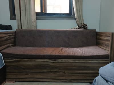 L shape 6 seater sofa set for small rooms with storage side table