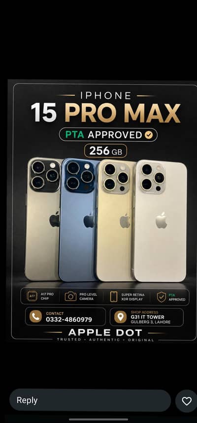 IPhone 15 pro max PTA APPROVED