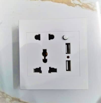 Wall Power Socket with Hi Speed USB, Multi Socket Switch Board with Du