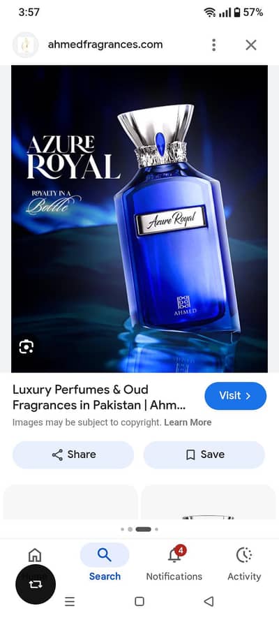Azure royal by ahmed Al maghribi _luxuru unisex perfume