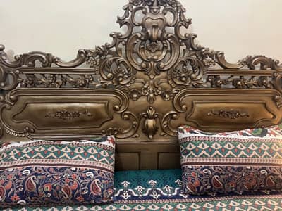 Sheesham King size bed with mattress 10 inch foam deco golden